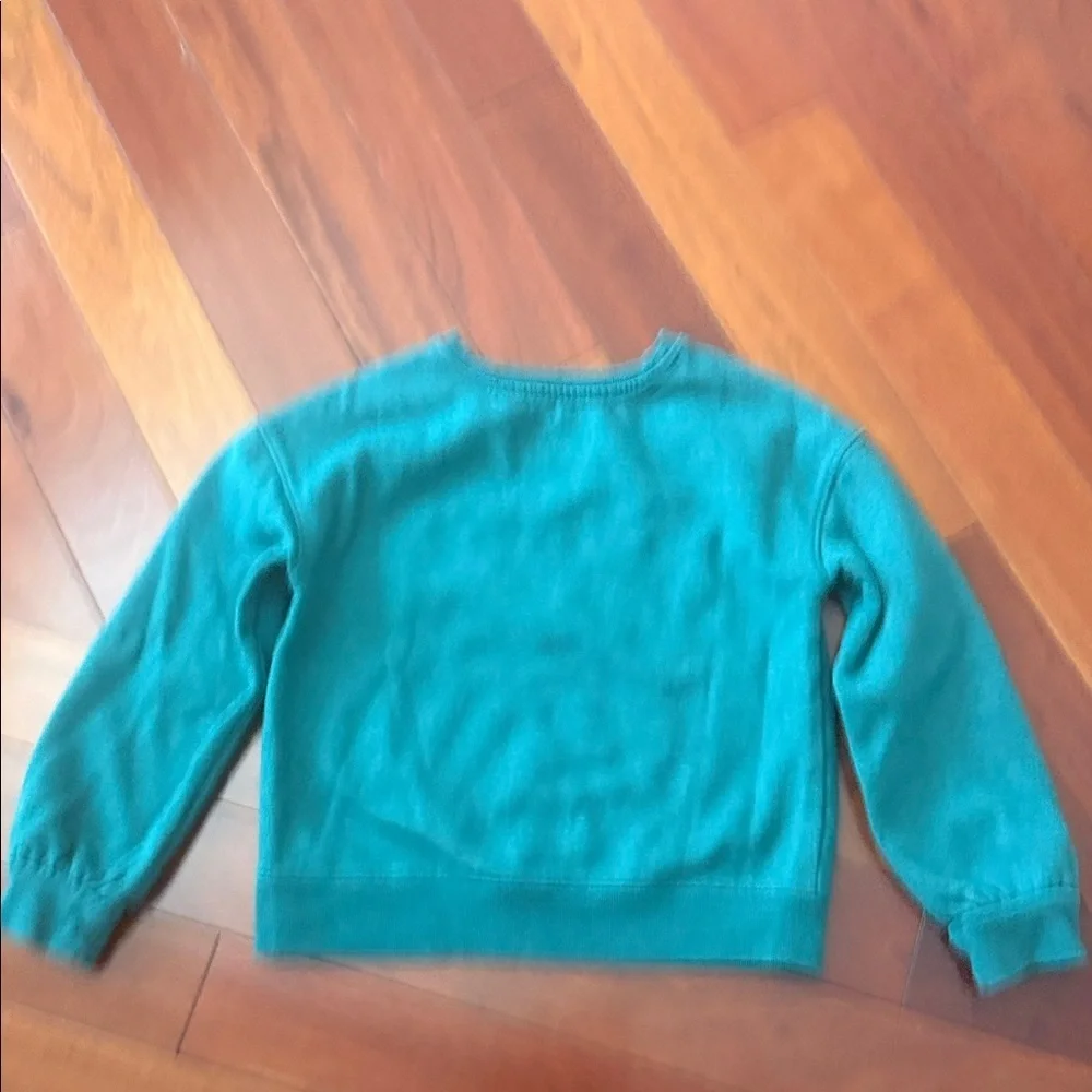 Girls Teal Sweatshirt with Peace Sign and 'Forever' Graphic